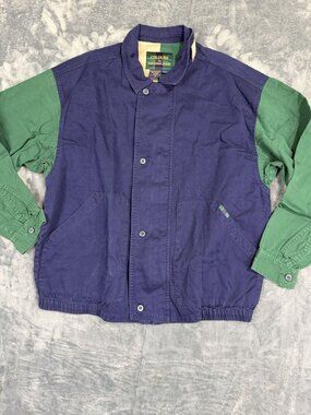 Colours By Alexander Julian Mens Colorblock Jacket Blue & Green Cotton Size M
